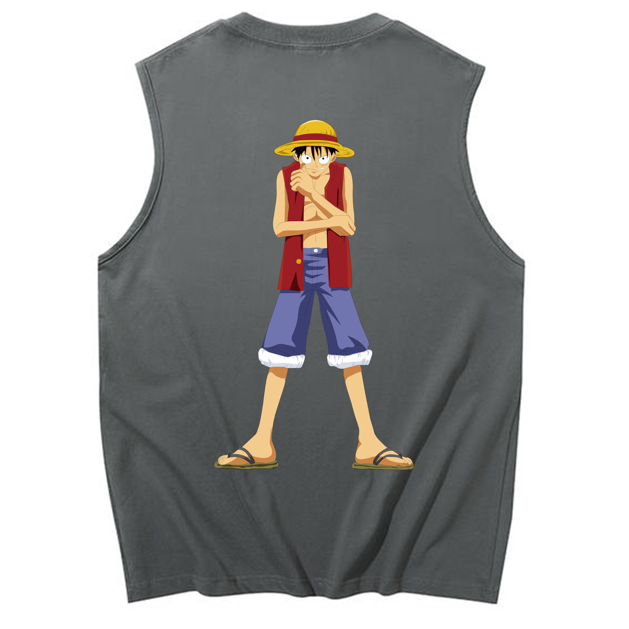 ワンピース モンキー・D・ルフィ ONE PIECE Monkey D. Luffy コットン100％タンクトップ（背面プリント）